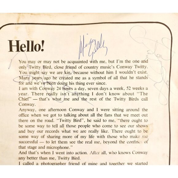 1975 Conway Twitty SIGNED Tour Booklet Mickey Gilley 4 Autographs w/ Poster DWR5 - Picture 5 of 9